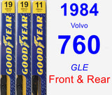 Front & Rear Wiper Blade Pack for 1984 Volvo 760 - Premium