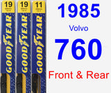 Front & Rear Wiper Blade Pack for 1985 Volvo 760 - Premium