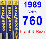 Front & Rear Wiper Blade Pack for 1989 Volvo 760 - Premium