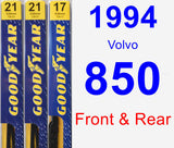 Front & Rear Wiper Blade Pack for 1994 Volvo 850 - Premium