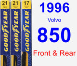 Front & Rear Wiper Blade Pack for 1996 Volvo 850 - Premium