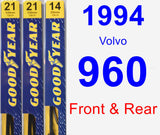 Front & Rear Wiper Blade Pack for 1994 Volvo 960 - Premium