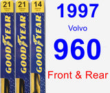 Front & Rear Wiper Blade Pack for 1997 Volvo 960 - Premium