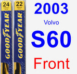 Front Wiper Blade Pack for 2003 Volvo S60 - Premium