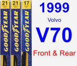 Front & Rear Wiper Blade Pack for 1999 Volvo V70 - Premium
