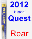 Rear Wiper Blade for 2012 Nissan Quest - Rear