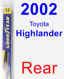 Rear Wiper Blade for 2002 Toyota Highlander - Rear