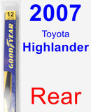 Rear Wiper Blade for 2007 Toyota Highlander - Rear