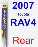 Rear Wiper Blade for 2007 Toyota RAV4 - Rear