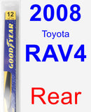 Rear Wiper Blade for 2008 Toyota RAV4 - Rear