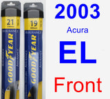 Front Wiper Blade Pack for 2003 Acura EL - Assurance