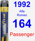 Passenger Wiper Blade for 1992 Alfa Romeo 164 - Assurance