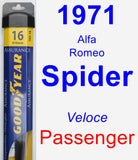 Passenger Wiper Blade for 1971 Alfa Romeo Spider - Assurance