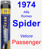 Passenger Wiper Blade for 1974 Alfa Romeo Spider - Assurance