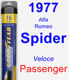 Passenger Wiper Blade for 1977 Alfa Romeo Spider - Assurance