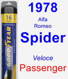Passenger Wiper Blade for 1978 Alfa Romeo Spider - Assurance