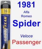 Passenger Wiper Blade for 1981 Alfa Romeo Spider - Assurance