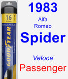 Passenger Wiper Blade for 1983 Alfa Romeo Spider - Assurance