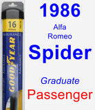 Passenger Wiper Blade for 1986 Alfa Romeo Spider - Assurance