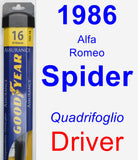 Driver Wiper Blade for 1986 Alfa Romeo Spider - Assurance