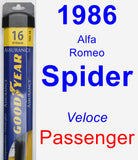 Passenger Wiper Blade for 1986 Alfa Romeo Spider - Assurance