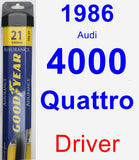 Driver Wiper Blade for 1986 Audi 4000 Quattro - Assurance