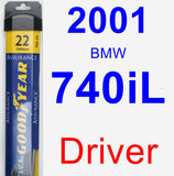 Driver Wiper Blade for 2001 BMW 740iL - Assurance