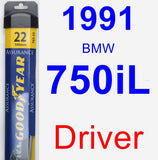 Driver Wiper Blade for 1991 BMW 750iL - Assurance