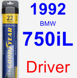 Driver Wiper Blade for 1992 BMW 750iL - Assurance