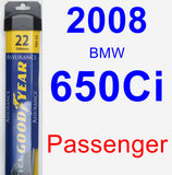 Passenger Wiper Blade for 2008 BMW 650Ci - Assurance