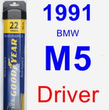 Driver Wiper Blade for 1991 BMW M5 - Assurance
