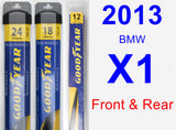 Front & Rear Wiper Blade Pack for 2013 BMW X1 - Assurance