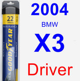 Driver Wiper Blade for 2004 BMW X3 - Assurance