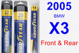 Front & Rear Wiper Blade Pack for 2005 BMW X3 - Assurance