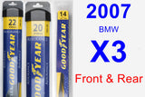 Front & Rear Wiper Blade Pack for 2007 BMW X3 - Assurance