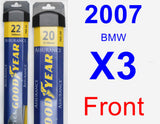 Front Wiper Blade Pack for 2007 BMW X3 - Assurance