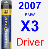 Driver Wiper Blade for 2007 BMW X3 - Assurance