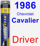 Driver Wiper Blade for 1986 Chevrolet Cavalier - Assurance