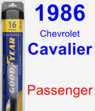 Passenger Wiper Blade for 1986 Chevrolet Cavalier - Assurance