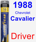 Driver Wiper Blade for 1988 Chevrolet Cavalier - Assurance