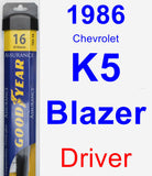 Driver Wiper Blade for 1986 Chevrolet K5 Blazer - Assurance
