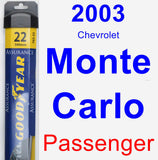 Passenger Wiper Blade for 2003 Chevrolet Monte Carlo - Assurance
