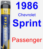 Passenger Wiper Blade for 1986 Chevrolet Sprint - Assurance