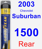Rear Wiper Blade for 2003 Chevrolet Suburban 1500 - Assurance
