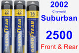 Front & Rear Wiper Blade Pack for 2002 Chevrolet Suburban 2500 - Assurance