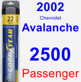Passenger Wiper Blade for 2002 Chevrolet Avalanche 2500 - Assurance