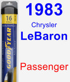 Passenger Wiper Blade for 1983 Chrysler LeBaron - Assurance