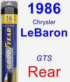 Rear Wiper Blade for 1986 Chrysler LeBaron - Assurance