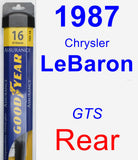 Rear Wiper Blade for 1987 Chrysler LeBaron - Assurance