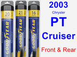 Front & Rear Wiper Blade Pack for 2003 Chrysler PT Cruiser - Assurance